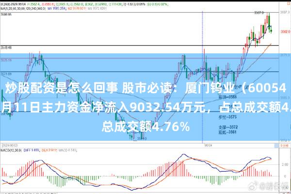 炒股配资是怎么回事 股市必读：厦门钨业（600549）7月11日主力资金净流入9032.54万元，占总成交额4.76%